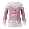 thumbnail image 3 of Chandail en Molleton T-shirt d'Hiver Imprimé Ample pour Femmes Manches Longues Blouse Col Rond Hauts Décontractés Chandails à Capuchon pour Femmes Chandail en Liquidation, 3 of 3