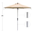 thumbnail image 2 of Gymax Parasol de Patio Extérieur 9 Pi Parasol de Marché pour Table avec Manivelle 8 Nervures Beige, 2 of 8