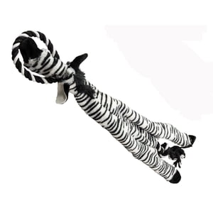 SPOT Skinneeez Extreme Jungle Zebra Stuffing Free Plush Tug Dog Toy
