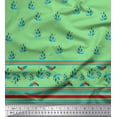 thumbnail image 2 of Soimoi Polyester Crepe Fabric Stripe,Leaves & Berries Panel Printed Fabric 1 Yard 52 Inch Wide, 2 of 3