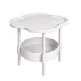 thumbnail image 2 of Table d'Appoint à 2 Niveaux, Table d'Appoint Ronde avec Rangement, Petite Table d'Accent Intérieure Extérieure pour Patio pour Salon Chambre, Petite Table d'Appoint en Forme de Fleur Tables Basses pour Salon, Tables Basses pour Petits Espaces, 2 of 9