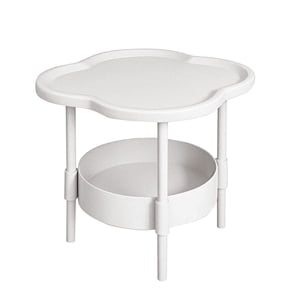 19in Compact Bedside Table | Plastic Apartment Storage | Modern Nightstand Cabinet | Lightweight End Table | Shelf Organizer | Cube Design