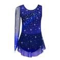 thumbnail image 4 of Freebily Robe de Danse Ballet Patinage Artistique à Manches Longues pour Filles avec Strass Bleu Marine 10, 4 of 6