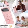 thumbnail image 2 of Asuwish Phone Case for iPhone 17 Air 6.5 inch Tempered Glass Screen Protector Magnetic Folding Stand Frosted Translucent Rugged Shockproof Protective Cell Cover i Phone17 i17 17Air Women Men Pink, 2 of 6