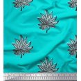 thumbnail image 1 of Soimoi Rayon Fabric Leaves Block Decor Fabric Printed Yard 42 Inch Wide, 1 of 5