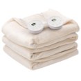 thumbnail image 1 of Costway 84" x 90" Flannel Heated Blanket Electric Throw w/ Dual Controller Beige, 1 of 9