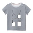 thumbnail image 4 of Penkiiy T-Shirt Garçons Filles Imprimé 3D Motif Coloré Graphique Manches Courtes pour Enfants 13 Ans Gris, 4 of 5