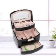 thumbnail image 3 of LHCER 3 Layers Jewelry Necklace Ring Storage Box Case Lady Gift Home Supplies , Jewelry Storage Box,Jewelry Box, 3 of 4