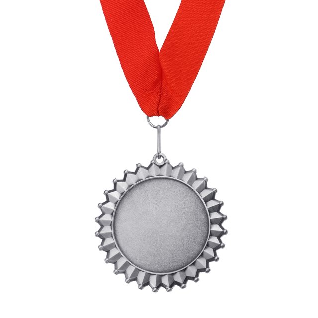 Uxcell Award Medal, Prize Winner Medal with Red Neck Ribbon Medal for Sport Silver