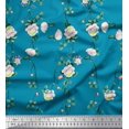 thumbnail image 1 of Soimoi Polyester Crepe Fabric Leaves & Peony Floral Print Fabric by Yard 42 Inch Wide, 1 of 5