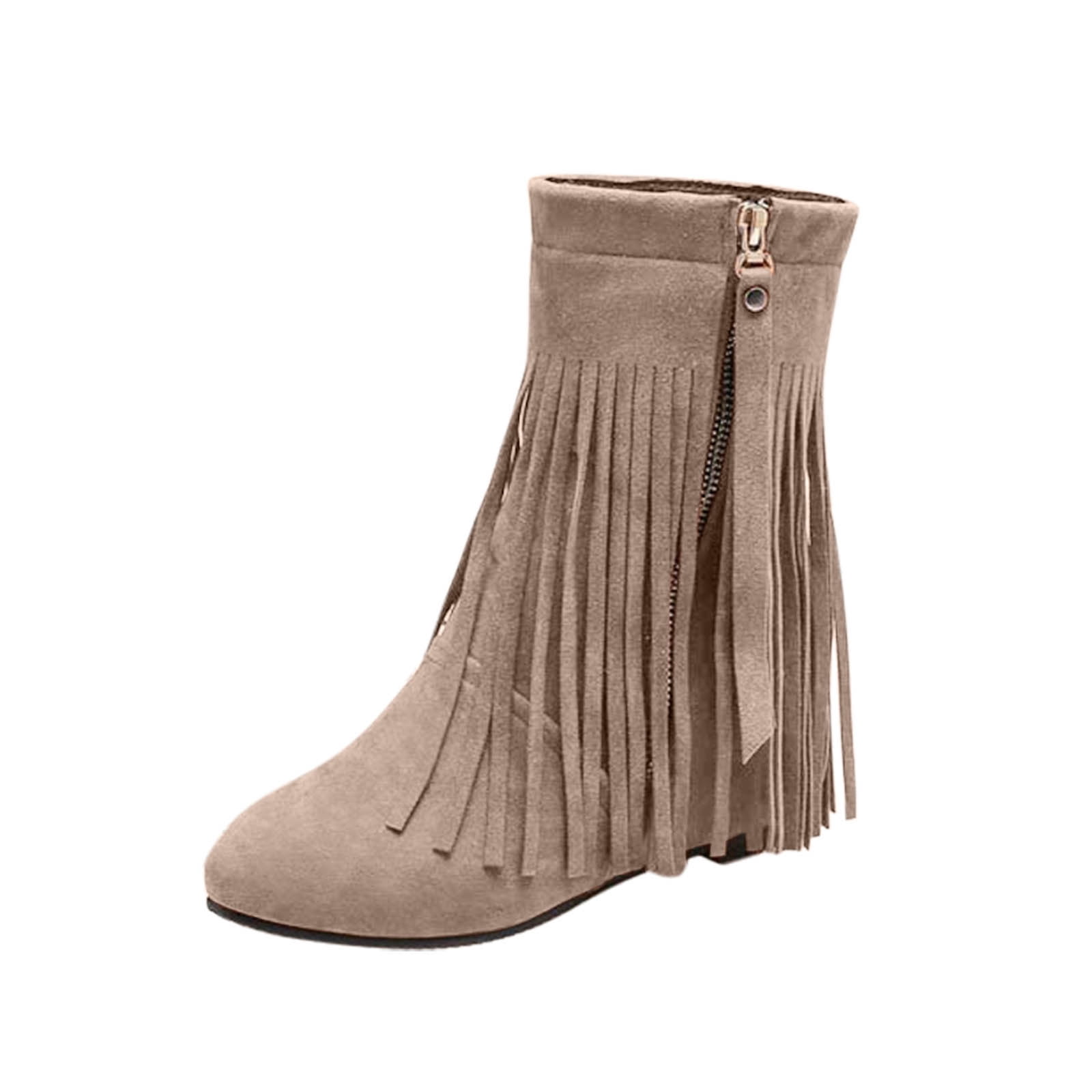 B91xZ Bottes Chelsea à Enfiler Bottes Confortables d'Hiver, Beige 9.5