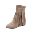 thumbnail image 1 of B91xZ Bottes Chelsea à Enfiler Bottes Confortables d'Hiver, Beige 9.5, 1 of 5