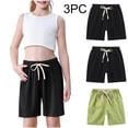 thumbnail image 2 of Rbaofujie Girls's Knee-Length Casual Shorts with Elastic Waist Drawstring, 2 of 9
