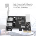 thumbnail image 4 of Carte d'Extension USB 3.0, 2 Ports PCIe vers USB 3.0 Carte d'Extension Rapide Stable Grande Puissance 4 Broches pour Bureau, 4 of 8