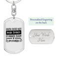 thumbnail image 2 of Il les Rend Possibles en Acier Inoxydable Ou en or 18 Carats Premium Pivotant Chien Porte-Clés, 2 of 8