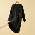 thumbnail image 4 of HongQid Chemises de Nuit Manches 3/4 Chemise de Nuit Col Rond Douce Tenue de Nuit Décontractée Chemises de Sommeil Robe de Pyjama Ample avec Poitrine Rembourrée, 4 of 7