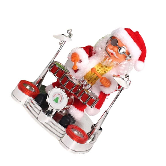 Kids Santa Claus Playing Realistic Piano Music Dolls Lovely Saxophone Toys Exquisite Guitar Doll Drum Toy Christmas Decorations Black