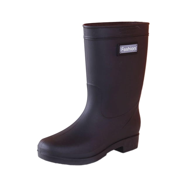 Milaget Bottes de Pluie pour Femmes Imperméables Mi-Mollet Bottes de Pluie pour Extérieur Voyage Randonnée Noir Taille EU 38