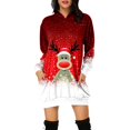 thumbnail image 1 of Kcodviy Femmes Vintage Joyeux Noël Chandail à Capuchon à Cordon Robe Imprimée à Manches Longues Tunique à Fermeture Éclair pour Femmes Chandails à Capuchon à Manches Longues Midi Chandail en Molleton Français pour Femmes Robes avec Poches, 1 of 6