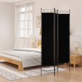 thumbnail image 1 of vidaXL 3-Panel Room Divider Black 120x200 cm Fabric, 1 of 5