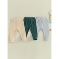 thumbnail image 4 of Faithtur Toddler 3 Piece Long Pants Winter Baby Solid Color Slim Fit Ribbed Bottom Infant Knitted Pull-Up Pants, 4 of 9