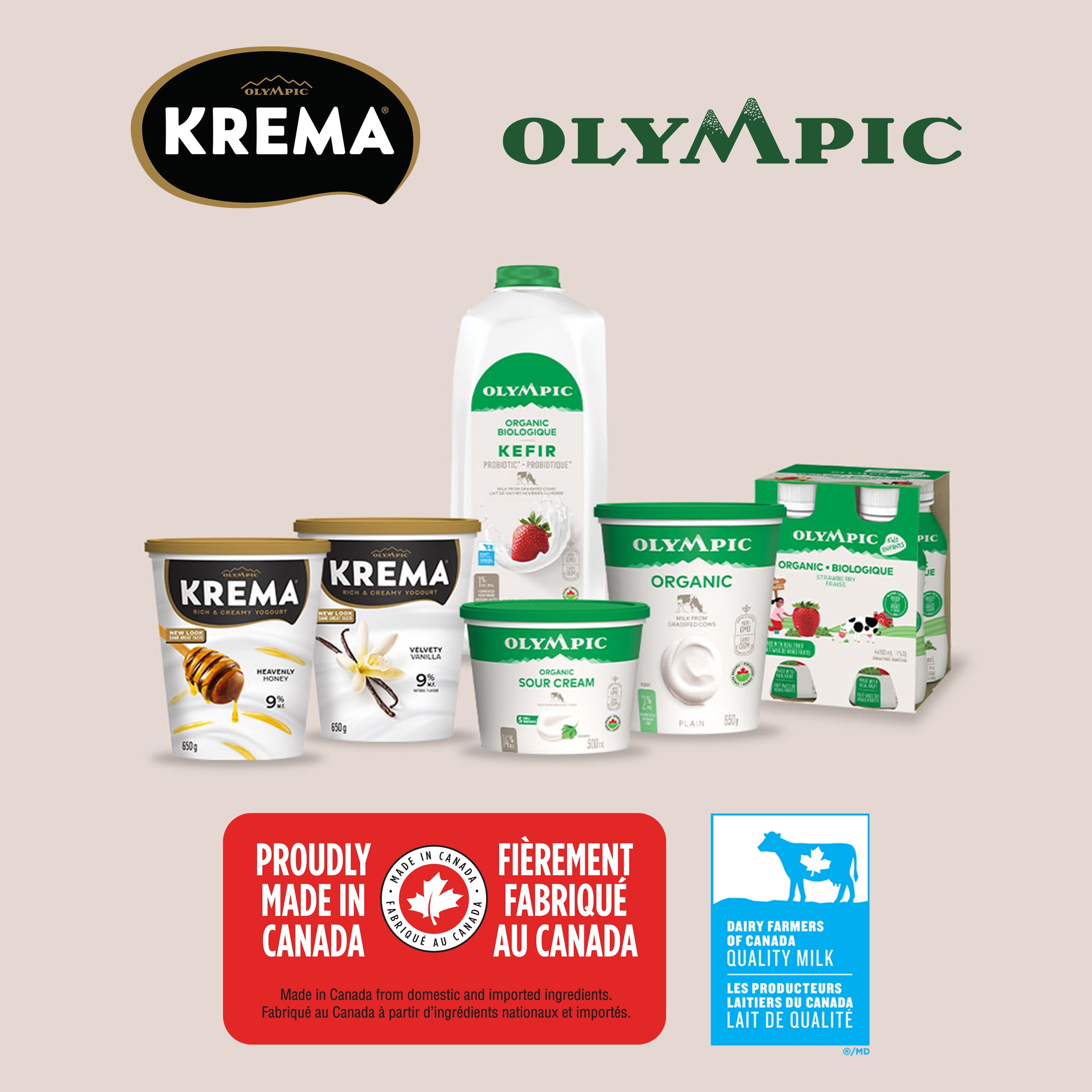 Olympic Yogourt Biologique Nature 0 %, 1.75kg