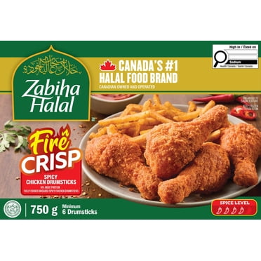 Zabiha HalalTM Fire Crisp Breaded Spicy Chicken Drumsticks 750 g, Drumstick 750g