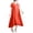 Red, variant on LOVZFMLL Ladies' Casual V-neck Faux Silk Solid-color Dress Red M