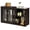 Espresso, variant on Giantex Stackable Buffet Cabinet, Kitchen Storage Cabinet with Sliding Tempered Glass Doors, Small Sideboard for Kitchen, Dining Room or Living Room, Black