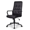 thumbnail image 1 of Simpli Home Foley Faux Leather Adjustable Swivel Office Chair in Black, 1 of 10
