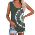 thumbnail image 1 of Fridja Womens O Neck Printing Loose Casual Top Vests, 1 of 5