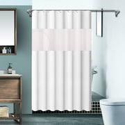 Dvkptbk Extra Long White Shower Curtain, Cloth Shower Curtain Heavy Duty, Waterproof Shower Curtains for Bathroom, Soft Hotel Quality Hotel Bath Curtain Bathroom Accessories, 71"x71"