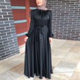 thumbnail image 3 of Robe Décontractée Unie pour Femmes, Abaya à Manches Lanterne, Caftan Islamique Arabe, 3 of 6