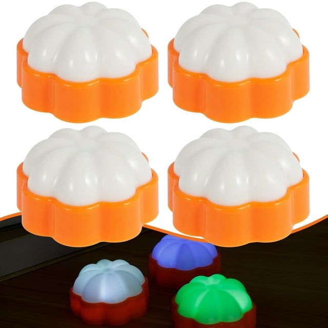 MesaSe 4 Pack Pumpkin Lights with Remote and Timer Adjustable LED Pumpkin Lights with Hooks Jack O Lantern Flameless Pumpkin Candle Light Halloween LED Pumpkin Lights Battery Operated