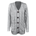thumbnail image 4 of TIMIFIS Womens Open Front Knit Cardigan Long Sleeve Oversized Sweater Chunky Cable Boho Pockets Coat-GrayFall/Winter, 4 of 6
