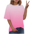 thumbnail image 2 of Lolmot Blouses pour Femmes, T-shirt Imprimé de Mode pour Femmes à Manches Courtes, Blouse à Col Rond, Hauts Décontractés, 2 of 5