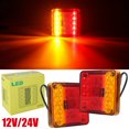 thumbnail image 1 of AMERTEER 2Pcs 12/ 24V LED Trailer Lights Rear Tail Lights Square Tail Stop Indicator Truck Lamp Kit Durable Indicator Stop Light Waterproof Reversing Marker Lights for Truck Trailer Campe, 1 of 11