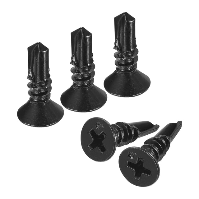 Unique Bargains Vis pour Tôle #10 x 1/2 Pieds, Lot de 100 Vis Plates en Acier Inoxydable 410