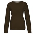 thumbnail image 4 of Yuyuzo 2025 Automne Chandail Sport Uni pour Femme Décontracté Ample à Col Rond Raglan à Manches Longues Chandail Tunique Hauts Brun A1, 4 of 5