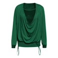 thumbnail image 4 of T-shirts pour Femmes à Manches Longues Pailletées, Amples pour Sortir, Vert TTG, 4 of 4