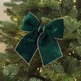 thumbnail image 1 of Wooowa Christmas Medium-Size Gold-Trimmed Velvet Bows, Luxe Festive Decor for Wreaths & Entryways, 1 of 8