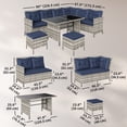 thumbnail image 3 of Outsunny 6 Pieces Patio Dining Set Wicker Outdoor Furniture Set, 3 of 10