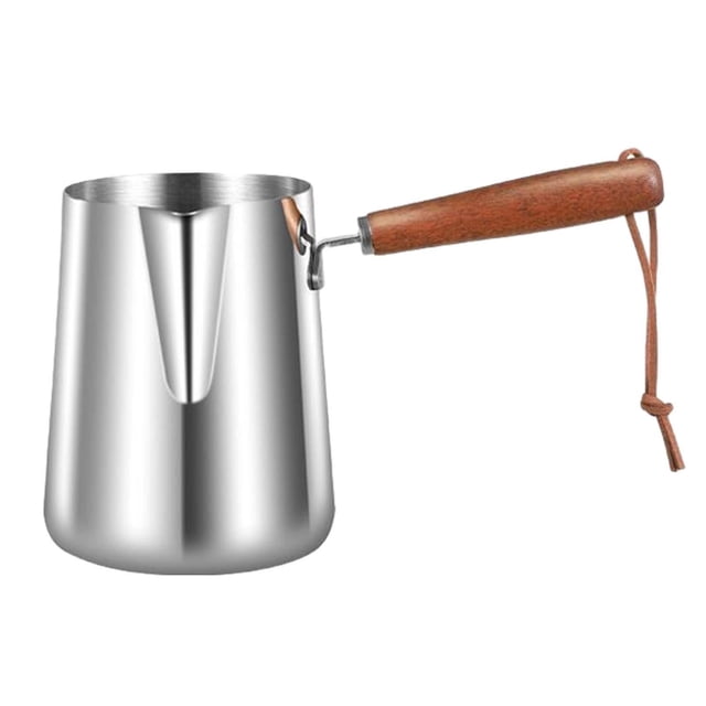 GUOOL Turkish Coffee Pot with Wooden Handle Coffee Maker for Bar Household Kitchen 600ml