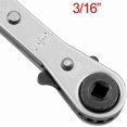thumbnail image 3 of 5 Packs Reversible Ratchet Wrench Tool for AC Refrigeration Service, 4-in-1 Multi-Size Spanner with Chrome Finish, HVAC and Compressor Maintenance, Grip Hand Tool for Automotive Repair and DIY, 3 of 8