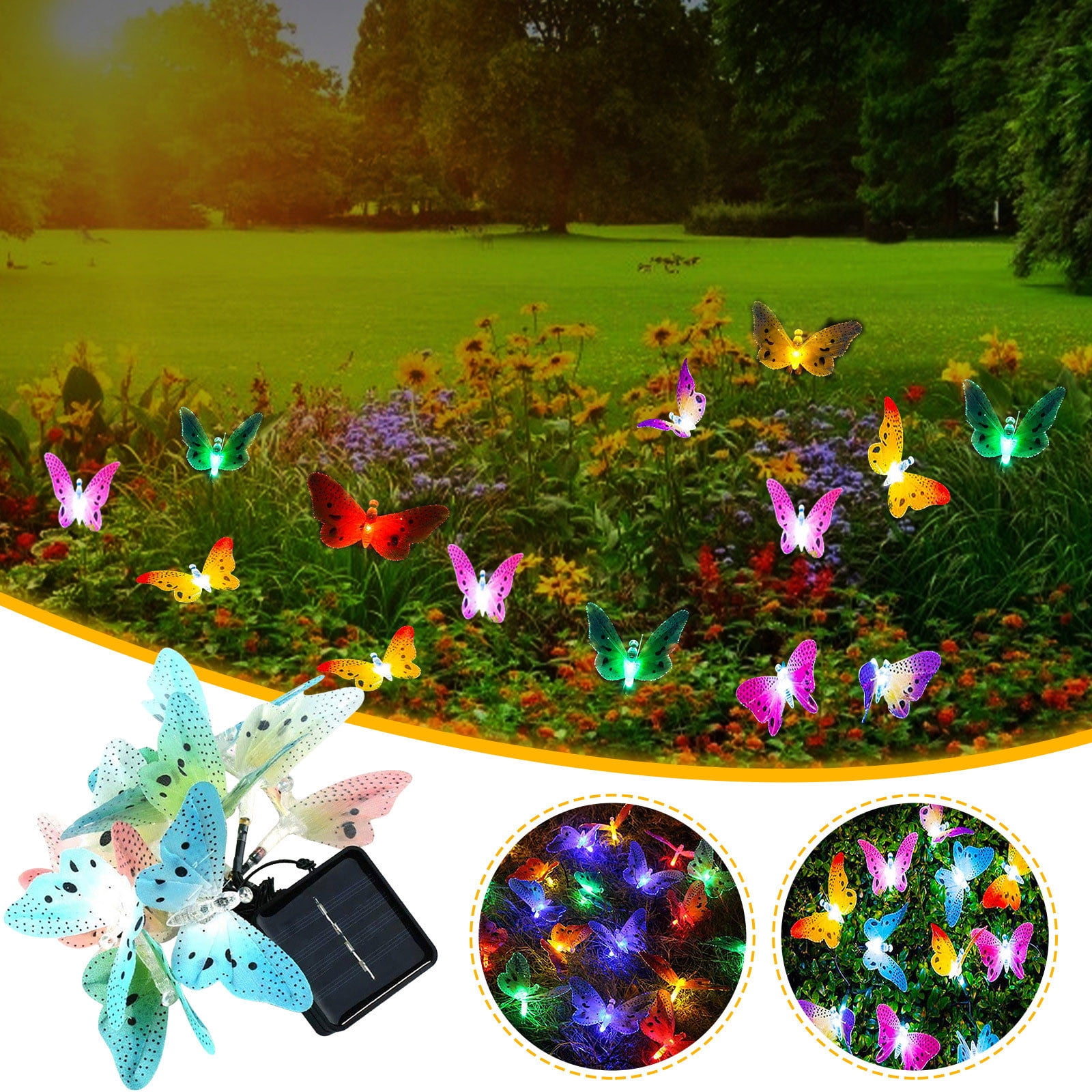 Solar Garden String Lights with 12 Led Colorful Bulbs | Decorative Outdoor Lighting for Patio | Waterproof Fairy Lights for Trees, Fence, and Wedding Decor