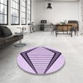 thumbnail image 4 of Ahgly Company Tapis d'Intérieur Ronds Lavables à la Machine, Style Transitionnel, Fleur Violette Violette, Tapis de Zone, 7 Pieds Rond, 4 of 7