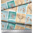 thumbnail image 3 of Soimoi Polyester Crepe Fabric Bird & Reindeer Face Patchwork Print Fabric by The Yard 52 Inch Wide, 3 of 3