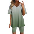 thumbnail image 2 of Ensembles Assortis pour Femmes Mode Blouse à Col en V T-Shirts à Manches Courtes Shorts Ensembles de Tenue Décontractée Ensembles Assortis pour Femmes Été en Liquidation, 2 of 4