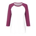 thumbnail image 4 of TSADFHJI Chemise à Manches Longues pour Femmes 3 Pack Noir Haut à Manches 3/4 Été Décontracté Polyvalent Raglan Col Rond Chemise Décontractée TG Violet, 4 of 5