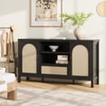 thumbnail image 2 of Yiwa Farmhouse Buffet Cabinet, 47.2 Inch Kitchen Sideboard with Storage Drawer and Rattan Details, Coffee Bar Cabinet Perfect for Entryway, Living Room, or Kitchen, 2 of 7